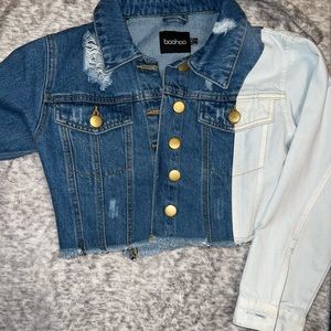 Boohoo two toned cropped jacket